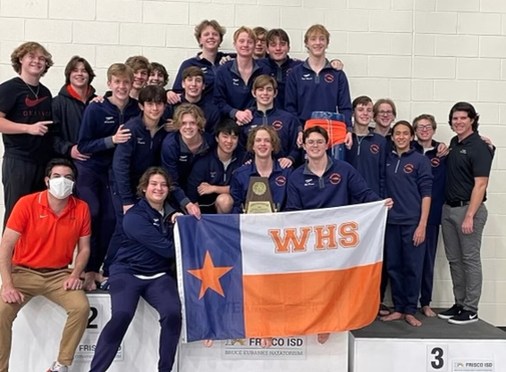 Claiming the Title - Wakeland Boys Swim team wins first at Districts. We did spectacular! Our goal was to get out as many swimmers as possible, and we accomplished that splendidly, McKenna said. Both teams are getting ready to compete at Regionals on Feb. 3-5. 