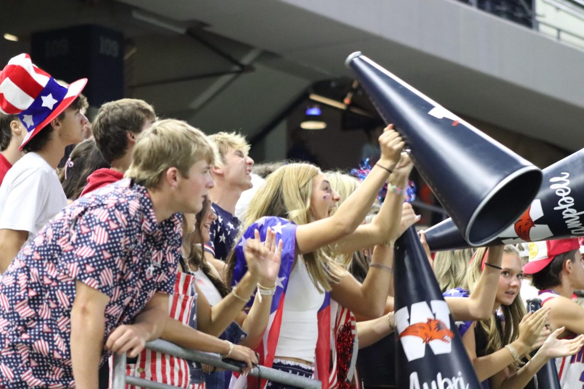USA all day! Students put on their patriotic best on 9/11 in the game against Lebanon Trail.