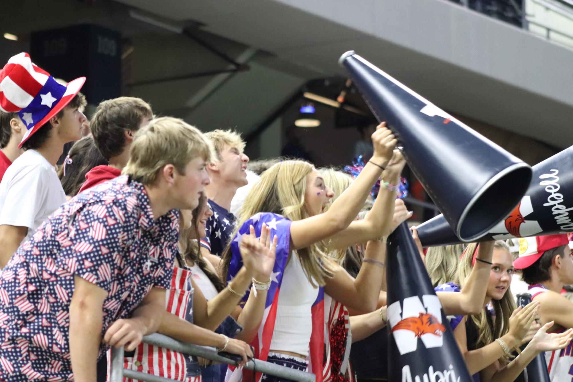 USA all day! Students put on their patriotic best on 9/11 in the game against Lebanon Trail.