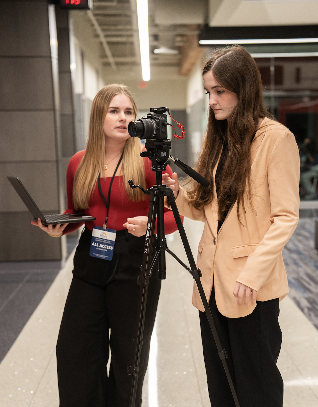 Students from across Frisco ISD compete in on-site broadcast journalism events at the 5th Annual District Broadcast Competition, evaluated by a panel of DFW media professionals.